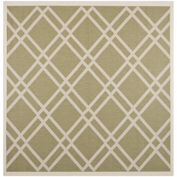 Safavieh Courtyard Jasper Geometric Indoor/Outdoor Area Rug, Green/Beige, 7'10" x 7'10" Square