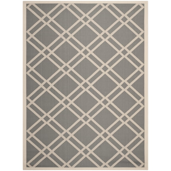 Safavieh Courtyard Jasper Geometric Indoor/Outdoor Area Rug, Anthracite/Beige, 8' x 11'