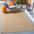 thumbnail image 1 of SAFAVIEH Courtyard Jasper Geometric Bordered Indoor/Outdoor Runner Rug, 2'3" x 10', Dark Beige/Beige, 1 of 11