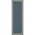 thumbnail image 1 of SAFAVIEH Courtyard Jasper Geometric Bordered Indoor/Outdoor Runner Rug, 2'3" x 6'7", Navy/Beige, 1 of 4