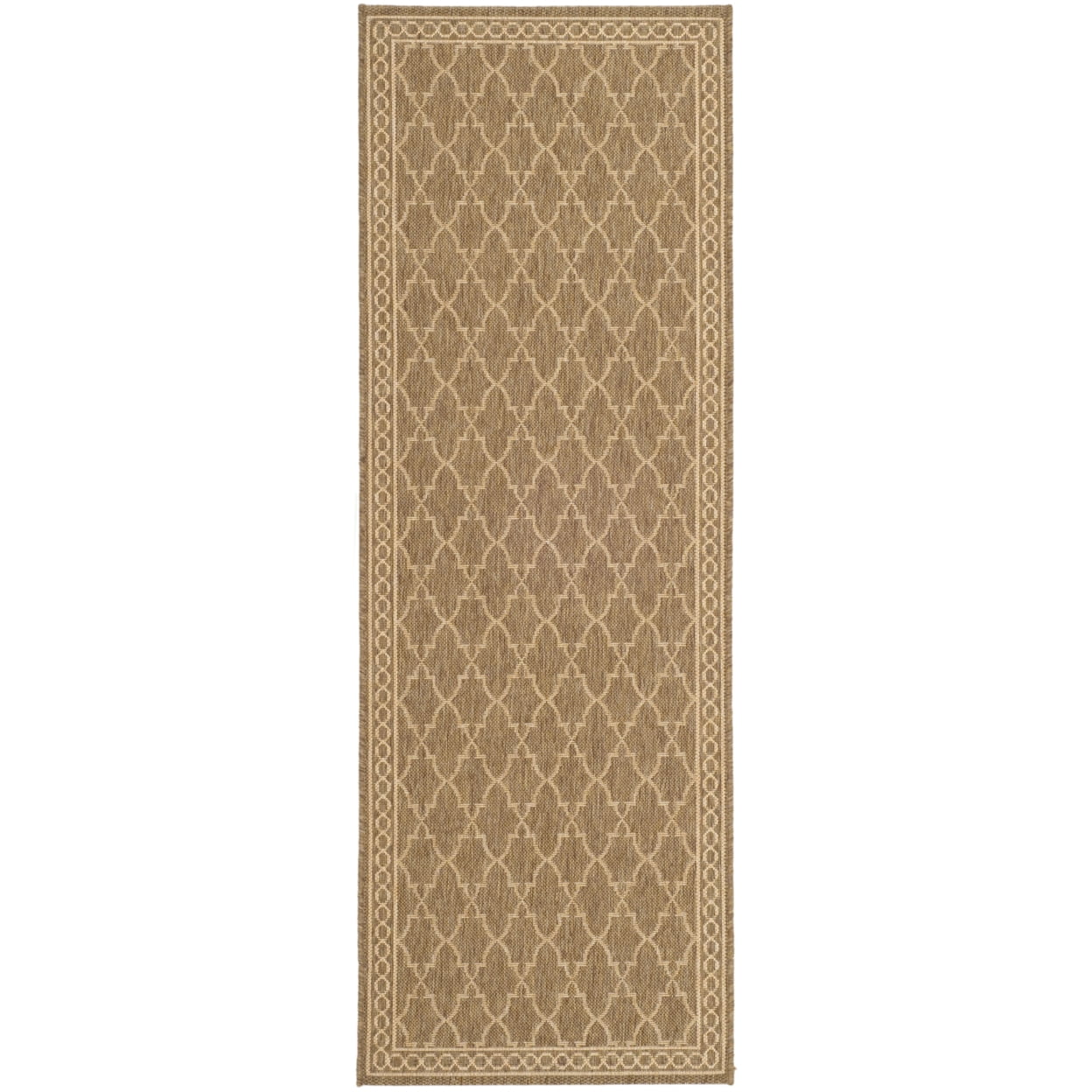 SAFAVIEH Courtyard Jasper Geometric Bordered Indoor/Outdoor Runner Rug