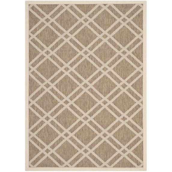 Safavieh Courtyard Jasper Geometric Indoor/Outdoor Area Rug, Brown/Bone, 4' x 5'7"