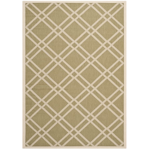 Safavieh Courtyard Jasper Geometric Indoor/Outdoor Area Rug, Green/Beige, 5'3" x 7'7"