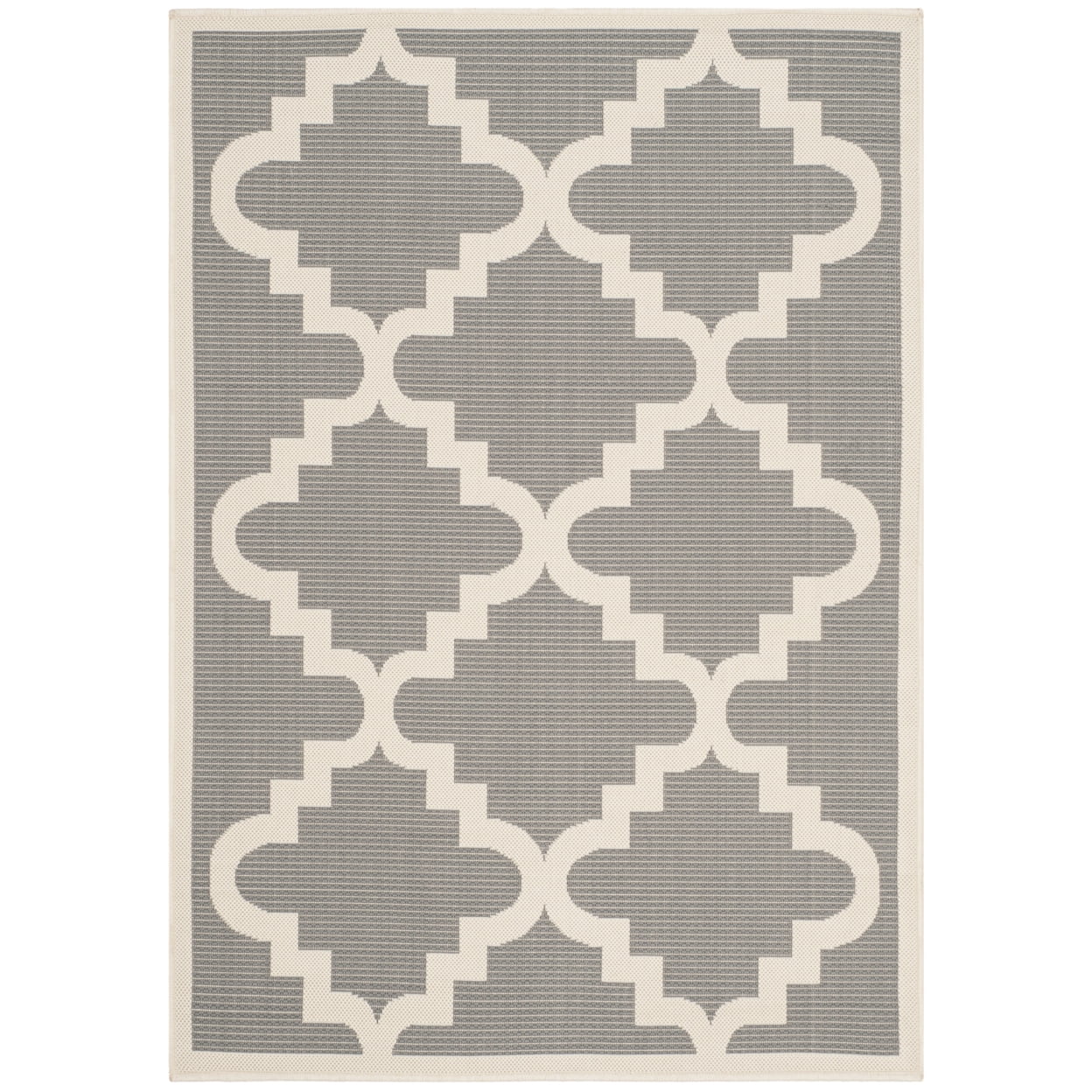 Anthracite and Beige Rectangular Synthetic Outdoor Area Rug