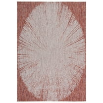 SAFAVIEH Courtyard Jaymz Radiant Indoor/Outdoor Area Rug, Beige/Red, 9' x 12'