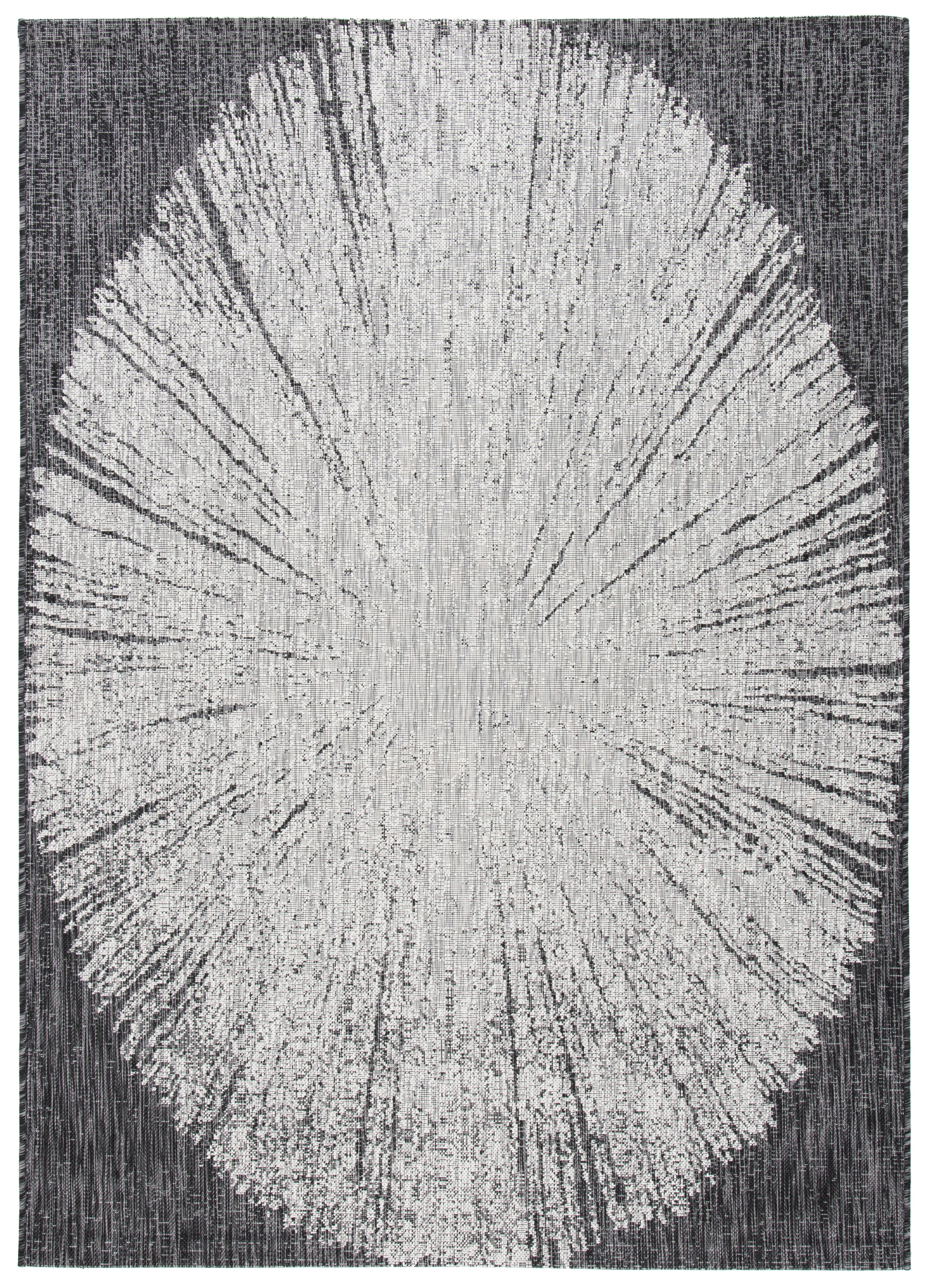 SAFAVIEH Courtyard Jaymz Radiant Indoor/Outdoor Area Rug, Grey/Black, 5'3" x 7'7"
