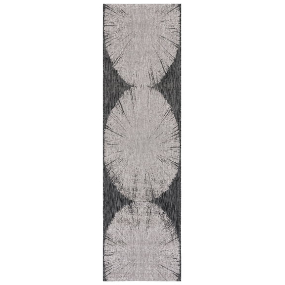 SAFAVIEH Courtyard Jaymz Radiant Indoor/Outdoor Runner Rug, Beige/Black, 2'3" x 8'