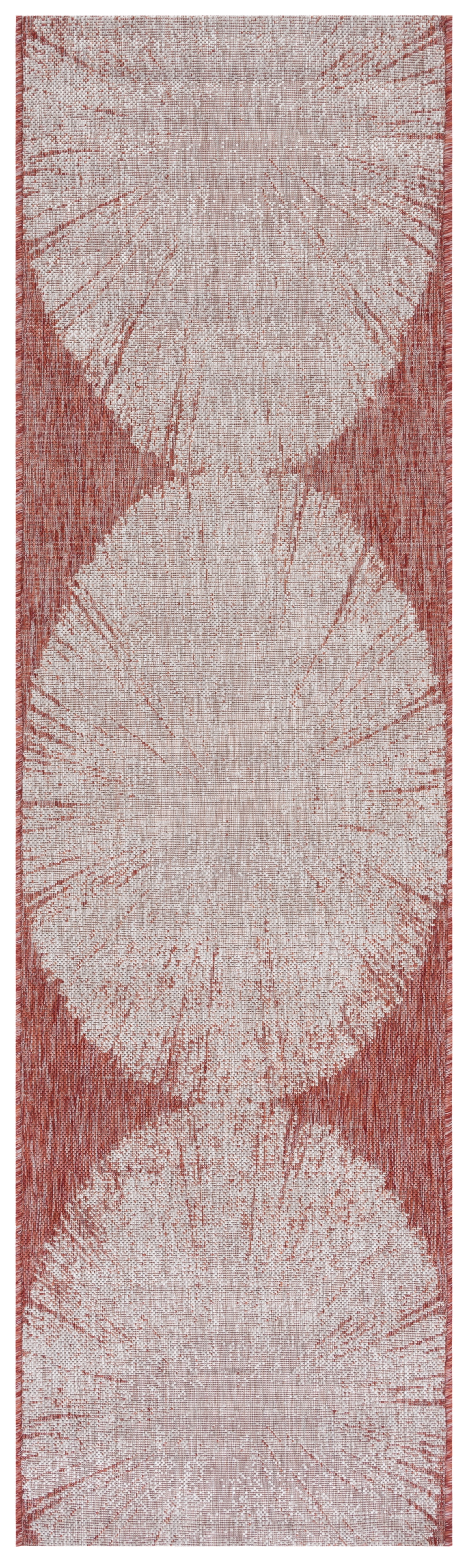 SAFAVIEH Courtyard Jaymz Radiant Indoor/Outdoor Runner Rug, Beige/Red, 2'3" x 8'
