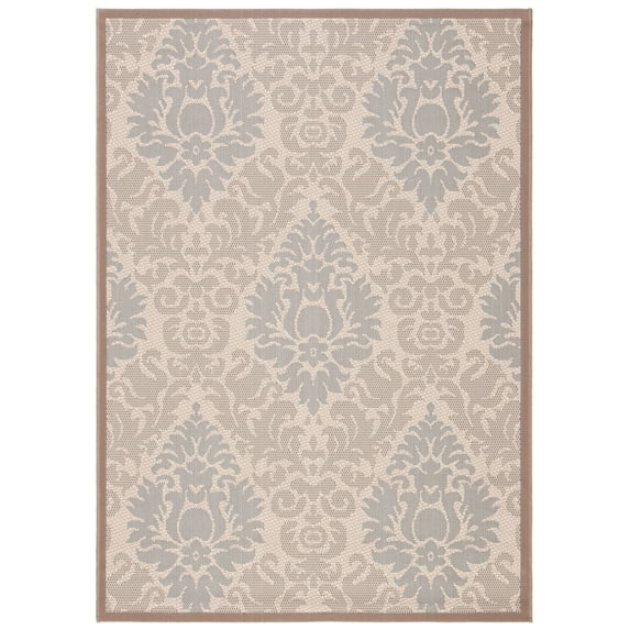 Safavieh Courtyard Jennifer Damask Indoor/Outdoor Area Rug, Beige/Dark Beige, 4' x 5'7"