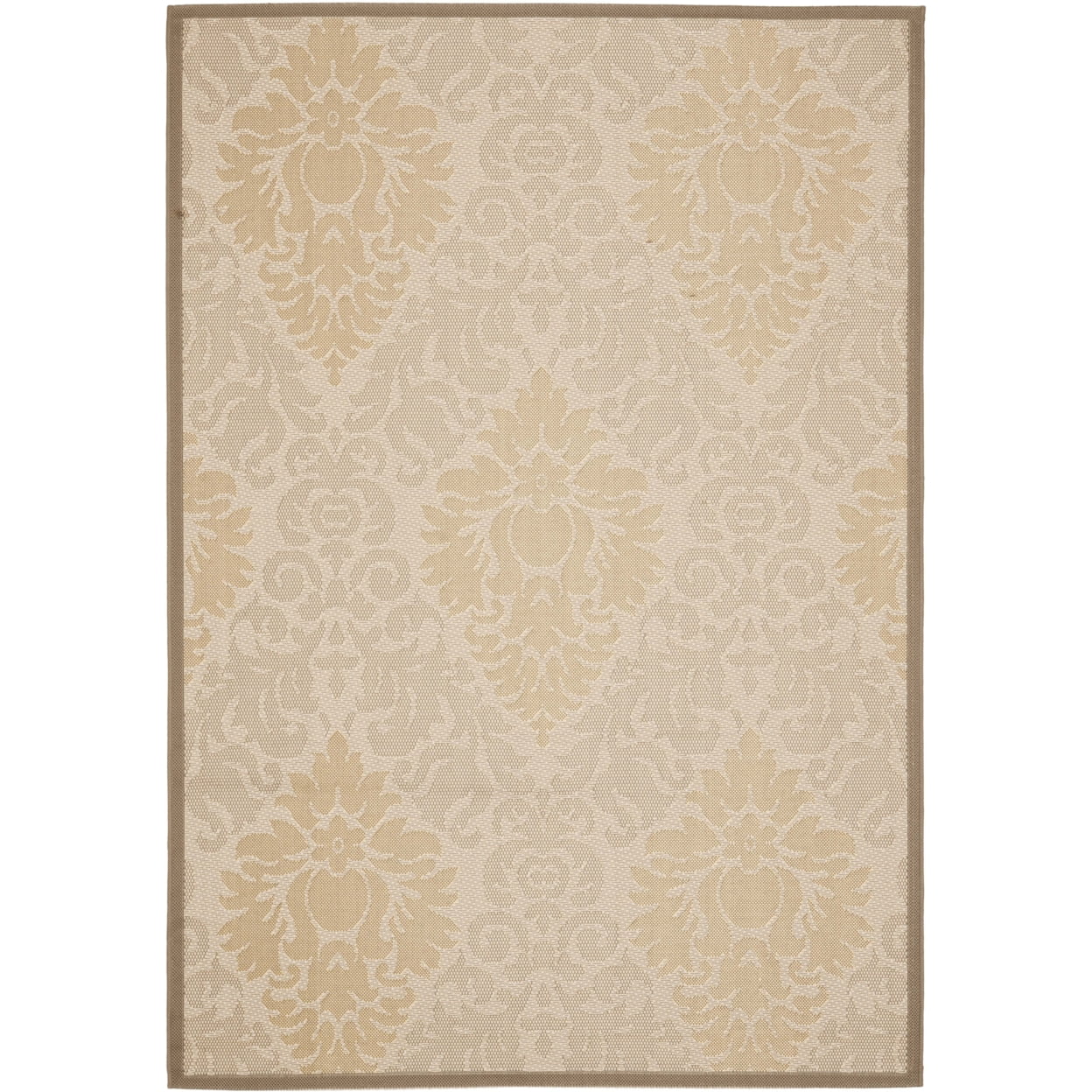 SAFAVIEH Courtyard Jennifer Damask Indoor/Outdoor Area Rug, Beige/Dark ...