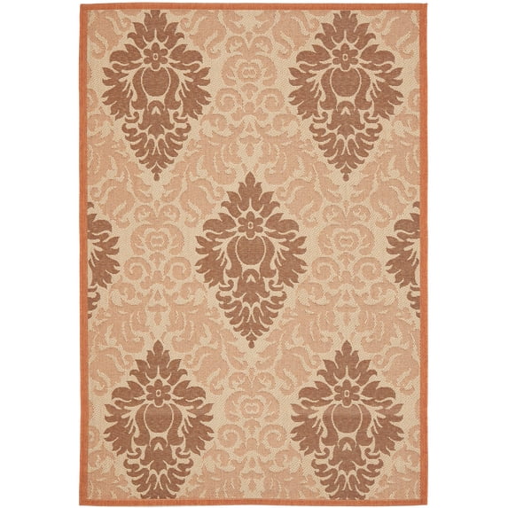 Safavieh Courtyard Jennifer Damask Indoor/Outdoor Area Rug, Cream/Terracotta, 8' x 11'