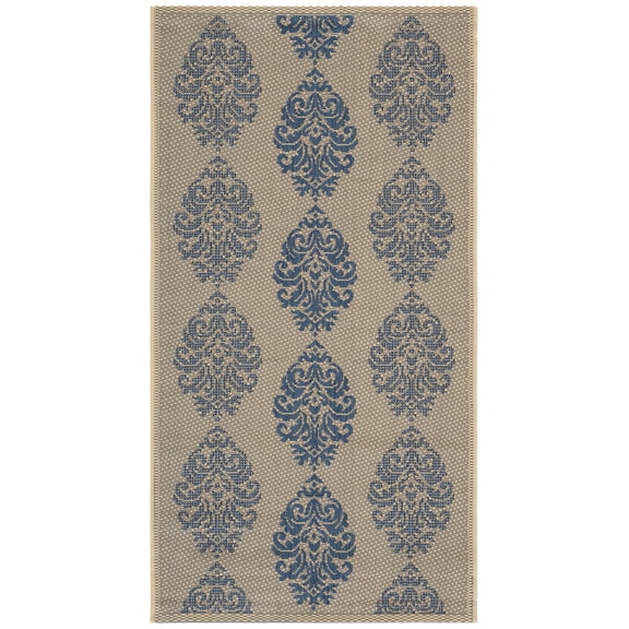 Safavieh Courtyard Jenny Medallion Indoor/Outdoor Area Rug, Natural/Blue, 2'7" x 5'