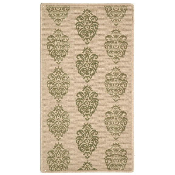 Safavieh Courtyard Jenny Medallion Indoor/Outdoor Area Rug, Natural/Olive, 2'7" x 5'
