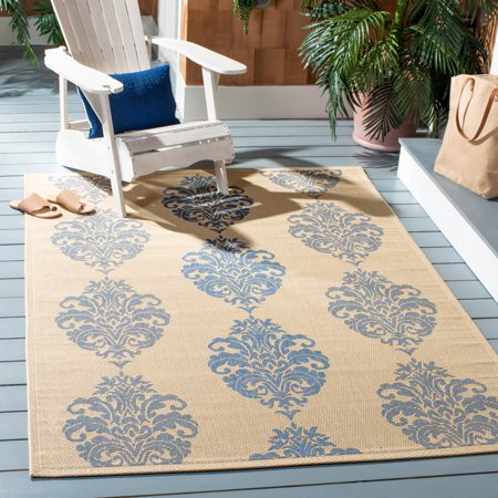 Safavieh Courtyard Jenny Medallion Indoor/Outdoor Area Rug, Natural/Blue, 5'3" x 7'7"