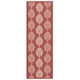 thumbnail image 1 of Safavieh Courtyard Jenny Medallion Indoor/Outdoor Runner Rug, Red/Natural, 2'3" x 10', 1 of 8