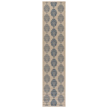 Safavieh Courtyard Jenny Medallion Indoor/Outdoor Runner Rug, Natural/Blue, 2'3" x 6'7"
