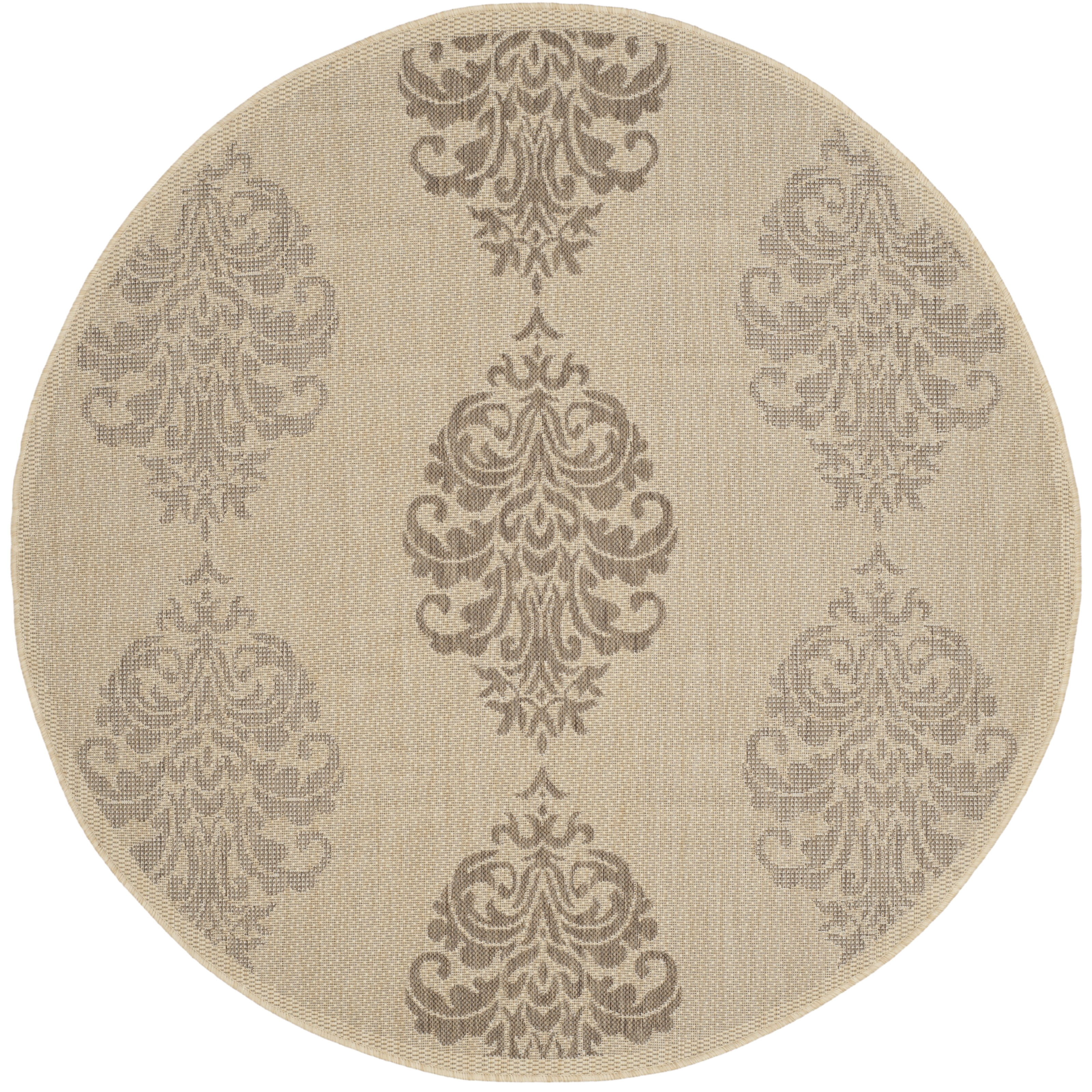 Safavieh Courtyard Jenny Medallion Indoor/Outdoor Area Rug, Natural/Brown, 5'3" x 5'3" Round