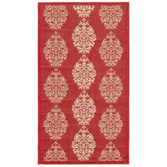 Safavieh Courtyard Jenny Medallion Indoor/Outdoor Area Rug, Red/Natural, 2' x 3'7"