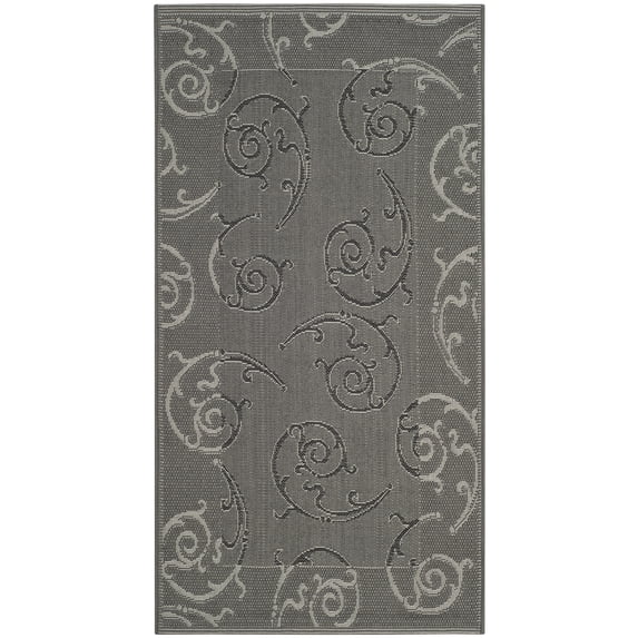 Safavieh Courtyard Jessica Paisley Indoor/Outdoor Area Rug, Anthracite/Light Gray, 2'7" x 5'