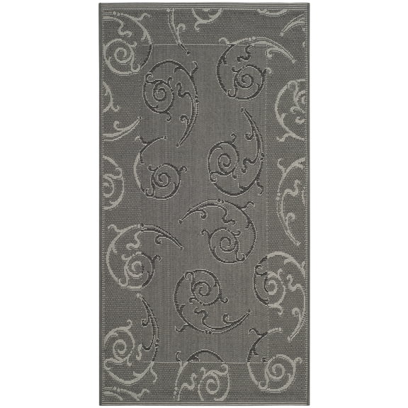 Safavieh Courtyard Jessica Paisley Indoor/Outdoor Area Rug, Anthracite/Light Gray, 2'7" x 5'