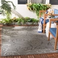 thumbnail image 1 of Safavieh Courtyard Jessica Paisley Indoor/Outdoor Area Rug, Anthracite/Light Gray, 2'7" x 5', 1 of 9