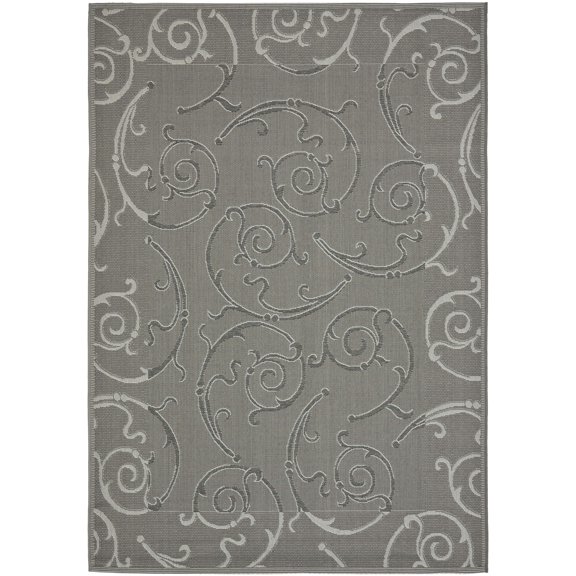 Safavieh Courtyard Jessica Paisley Indoor/Outdoor Area Rug, Anthracite/Light Gray, 4' x 5'7"