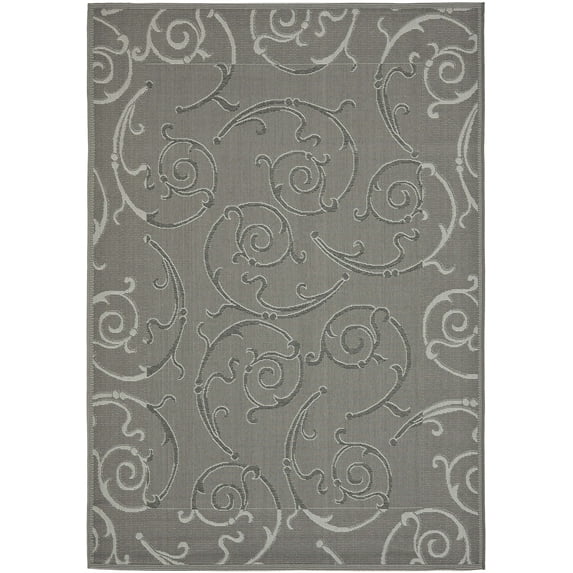 Safavieh Courtyard Jessica Paisley Indoor/Outdoor Area Rug, Anthracite/Light Gray, 5'3" x 7'7"