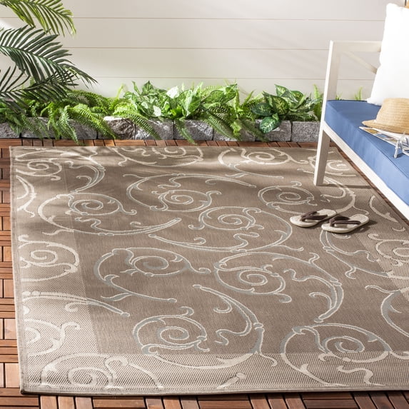 Safavieh Courtyard Jessica Paisley Indoor/Outdoor Area Rug, Dark Beige/Beige, 5'3" x 7'7"