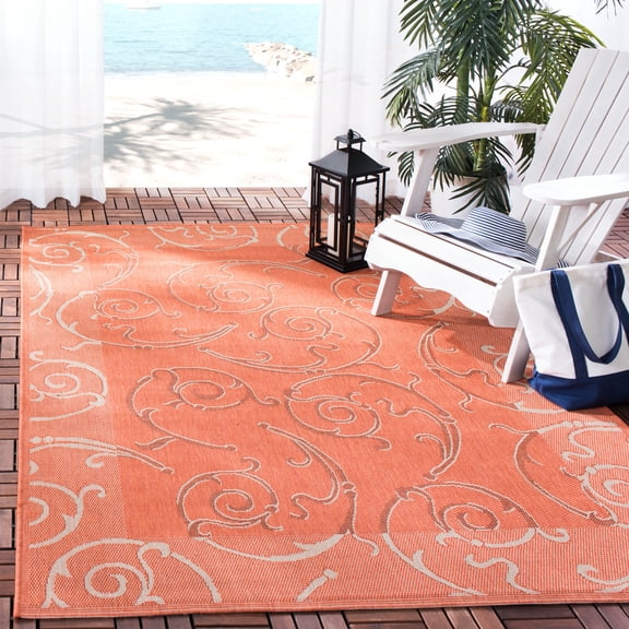 Safavieh Courtyard Jessica Paisley Indoor/Outdoor Area Rug, Terracotta/Cream, 2'7" x 5'