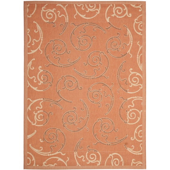 Safavieh Courtyard Jessica Paisley Indoor/Outdoor Area Rug, Terracotta/Cream, 8' x 11'