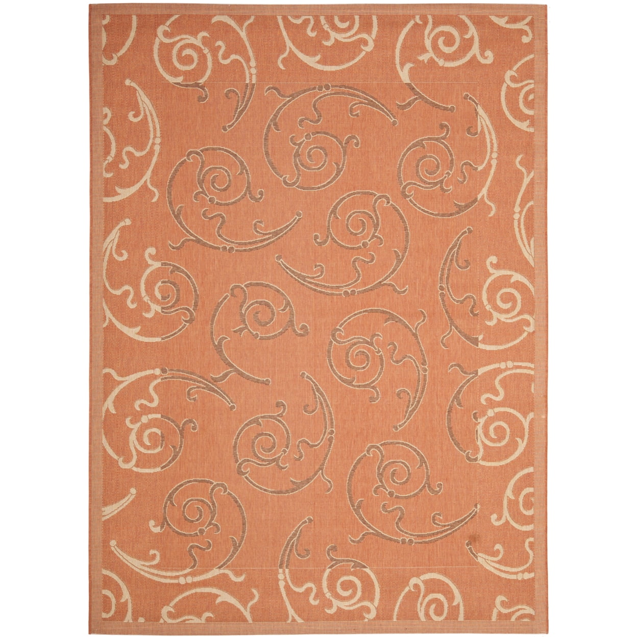 SAFAVIEH Courtyard Jessica Paisley Indoor/Outdoor Area Rug, Terracotta ...