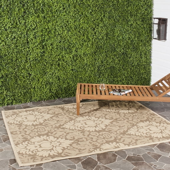 Safavieh Courtyard Jessie Damask Indoor/Outdoor Area Rug, Brown/Natural, 2'7" x 5'