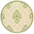 thumbnail image 1 of Safavieh Courtyard Jessie Damask Indoor/Outdoor Area Rug, Natural/Olive, 6'7" x 6'7" Round, 1 of 8