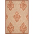 thumbnail image 1 of Safavieh Courtyard Jessie Damask Indoor/Outdoor Area Rug, Natural/Terracotta, 5'3" x 7'7", 1 of 9