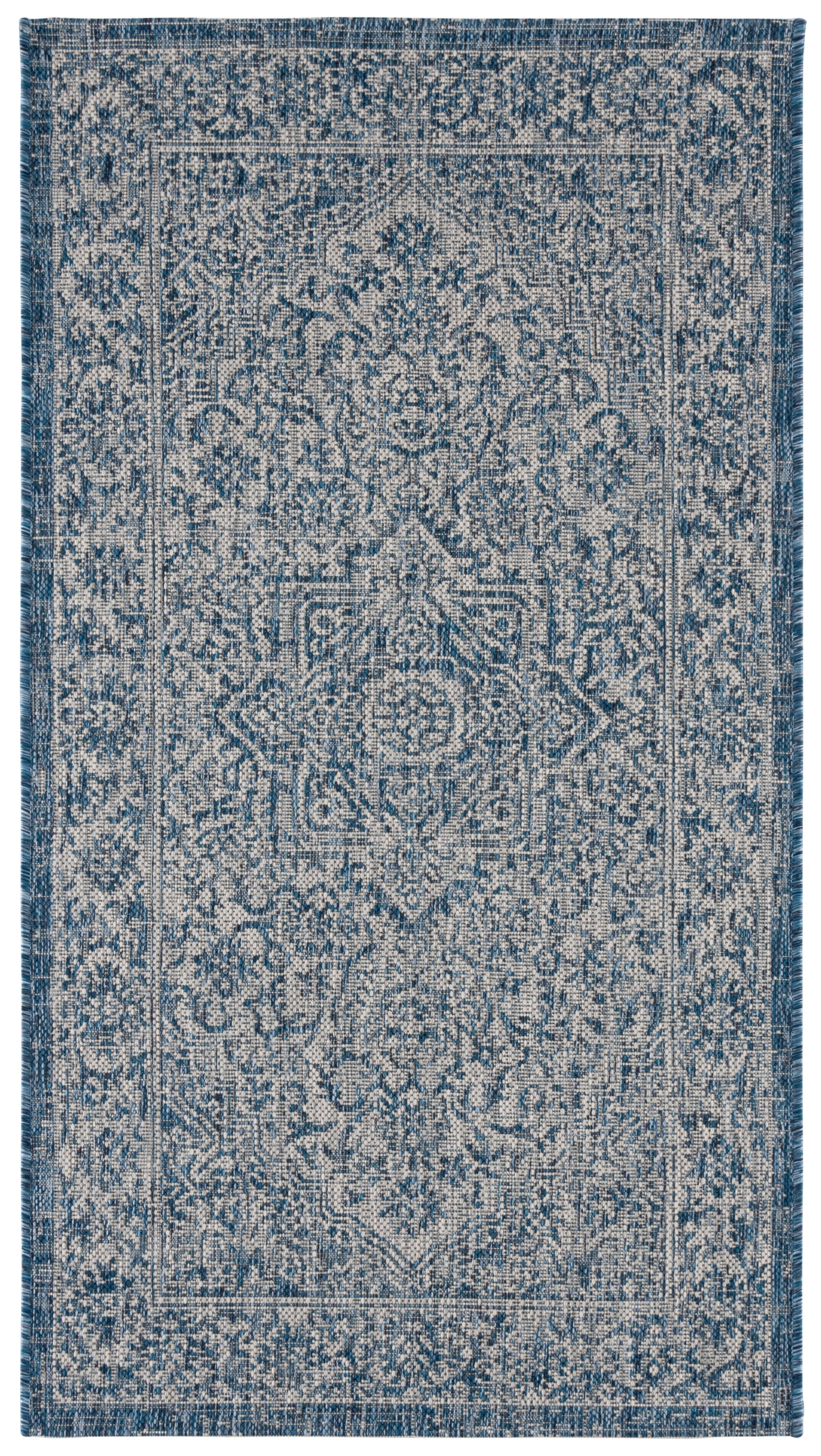 Gray 5' x 7' Easy Care Synthetic Rectangular Rug