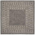 thumbnail image 1 of SAFAVIEH Courtyard Jolyon Bordered Indoor/Outdoor Area Rug, Black/Beige, 6'7" x 6'7" Square, 1 of 7