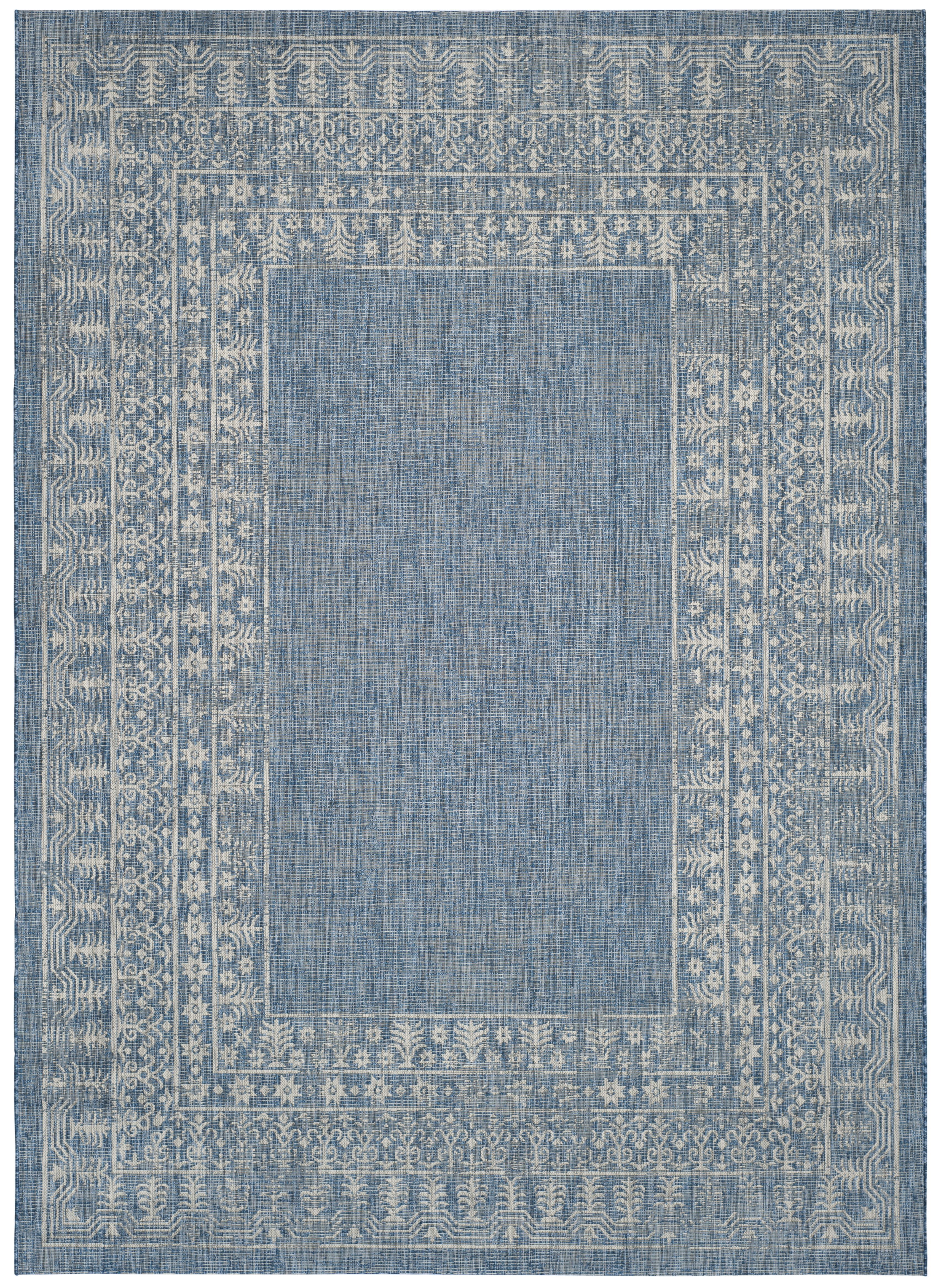 Safavieh Courtyard Jolyon Bordered Indoor/Outdoor Area Rug, Navy/Gray, 11' x 13'