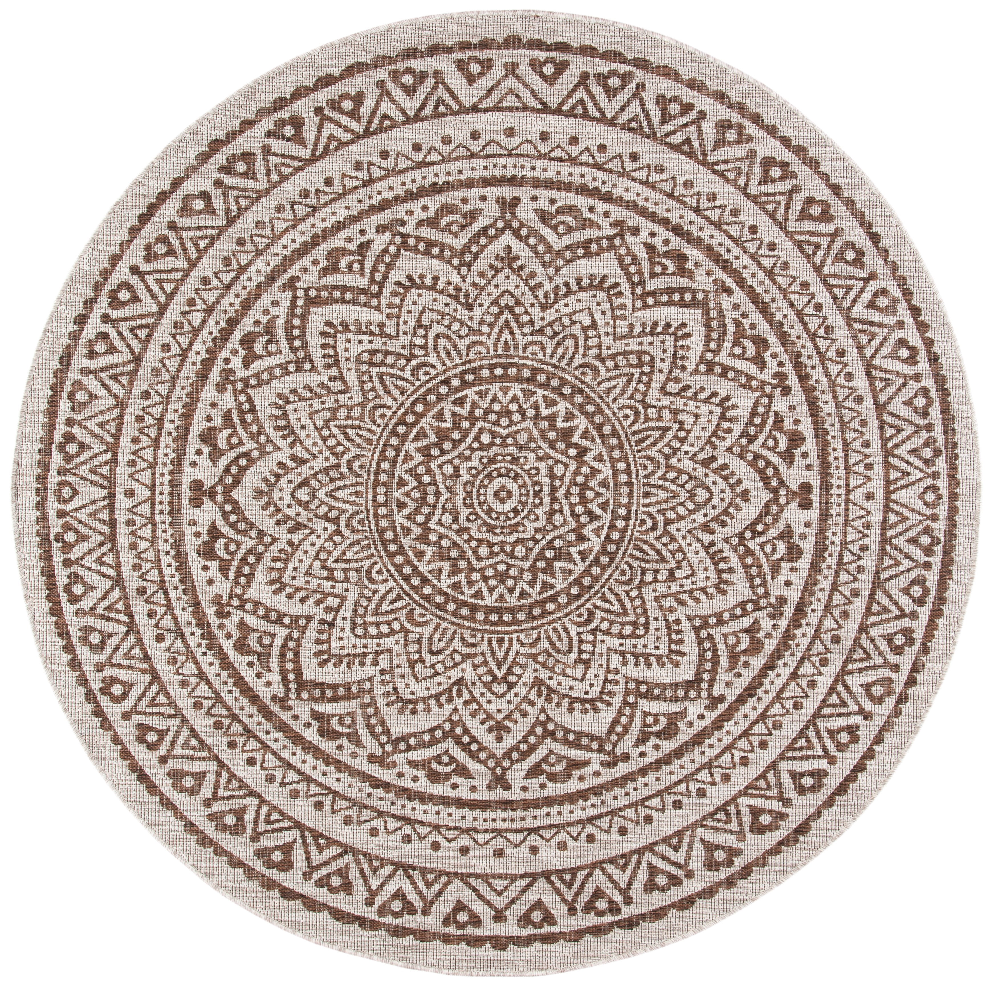 SAFAVIEH Courtyard Josiah Floral Medallion Indoor/Outdoor Area Rug, 5'3 ...
