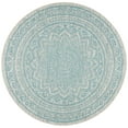 thumbnail image 1 of SAFAVIEH Courtyard Josiah Floral Medallion Indoor/Outdoor Area Rug, 6'7" x 6'7" Round, Light Grey/Aqua, 1 of 5