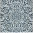 thumbnail image 1 of SAFAVIEH Courtyard Josiah Floral Medallion Indoor/Outdoor Area Rug, 6'7" x 6'7" Square, Light Grey/Blue, 1 of 14
