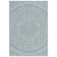 thumbnail image 1 of SAFAVIEH Courtyard Josiah Floral Medallion Indoor/Outdoor Area Rug, 6'7" x 9'6", Light Grey/Aqua, 1 of 15