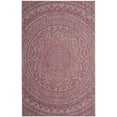 thumbnail image 1 of SAFAVIEH Courtyard Josiah Floral Medallion Indoor/Outdoor Area Rug, 6'7" x 9'6", Light Grey/Fuchsia, 1 of 14