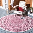 thumbnail image 1 of Safavieh Courtyard Josiah Floral Medallion Indoor/Outdoor Area Rug, Ivory/Fuchsia, 6'7" x 6'7" Round, 1 of 8