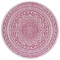 thumbnail image 1 of SAFAVIEH Courtyard Josiah Floral Medallion Indoor/Outdoor Area Rug, Ivory/Fuchsia, 6'7" x 6'7" Round, 1 of 8