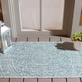 thumbnail image 1 of SAFAVIEH Courtyard Josiah Floral Medallion Indoor/Outdoor Area Rug, Light Grey/Aqua, 2' x 3'7", 1 of 14