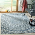 thumbnail image 1 of SAFAVIEH Courtyard Josiah Floral Medallion Indoor/Outdoor Area Rug, Light Grey/Blue, 9' x 12', 1 of 7