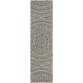 thumbnail image 1 of SAFAVIEH Courtyard Josiah Geometric Indoor/Outdoor Runner Rug, Light Grey/Black, 2'3" x 18', 1 of 13