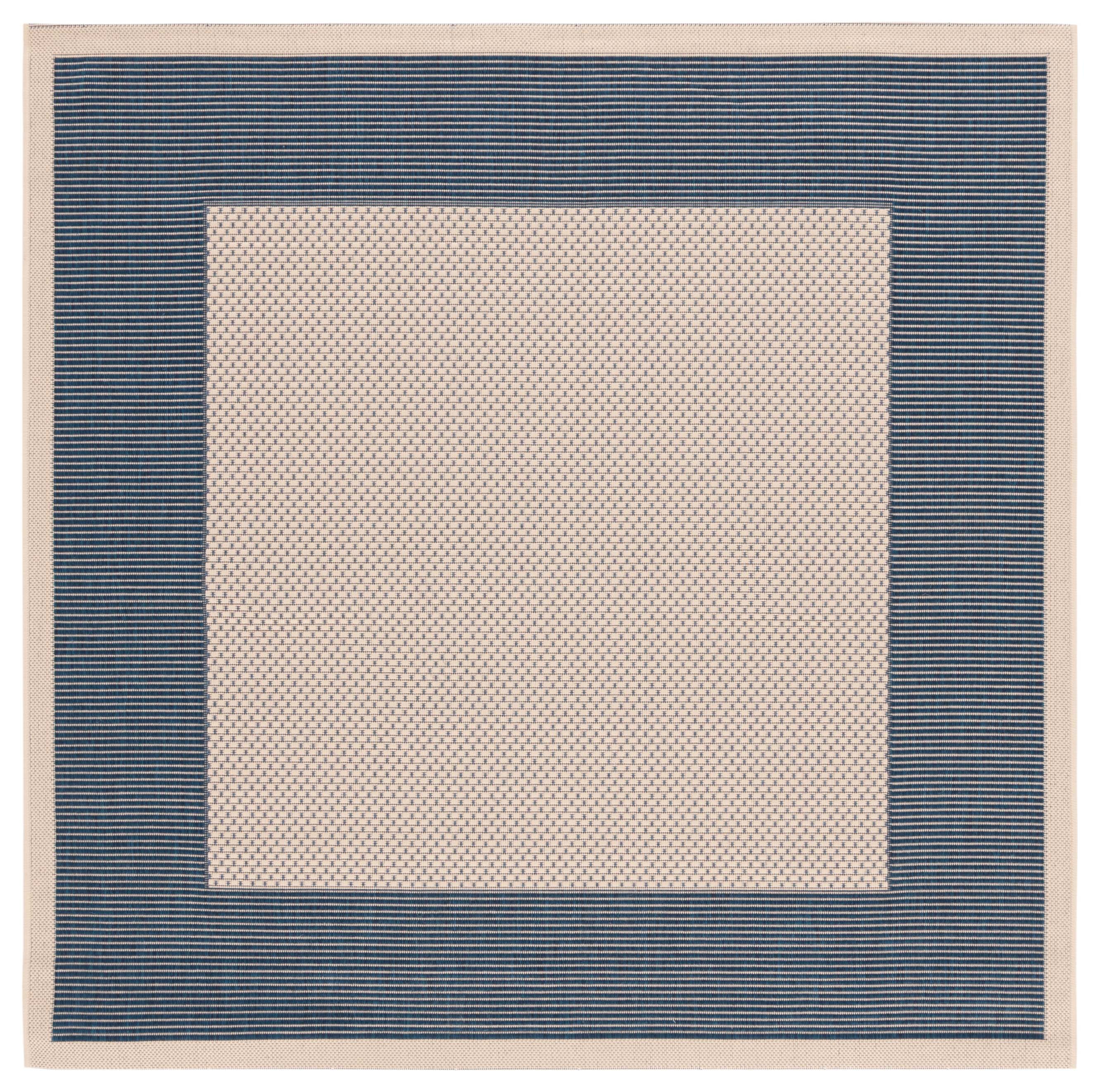 Courtyard Beige & Navy Enhanced Polypropylene Outdoor Area Rug
