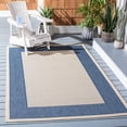 thumbnail image 1 of Safavieh Courtyard Justine Bordered Indoor/Outdoor Area Rug, Beige/Navy, 5'3" x 5'3" Square, 1 of 14