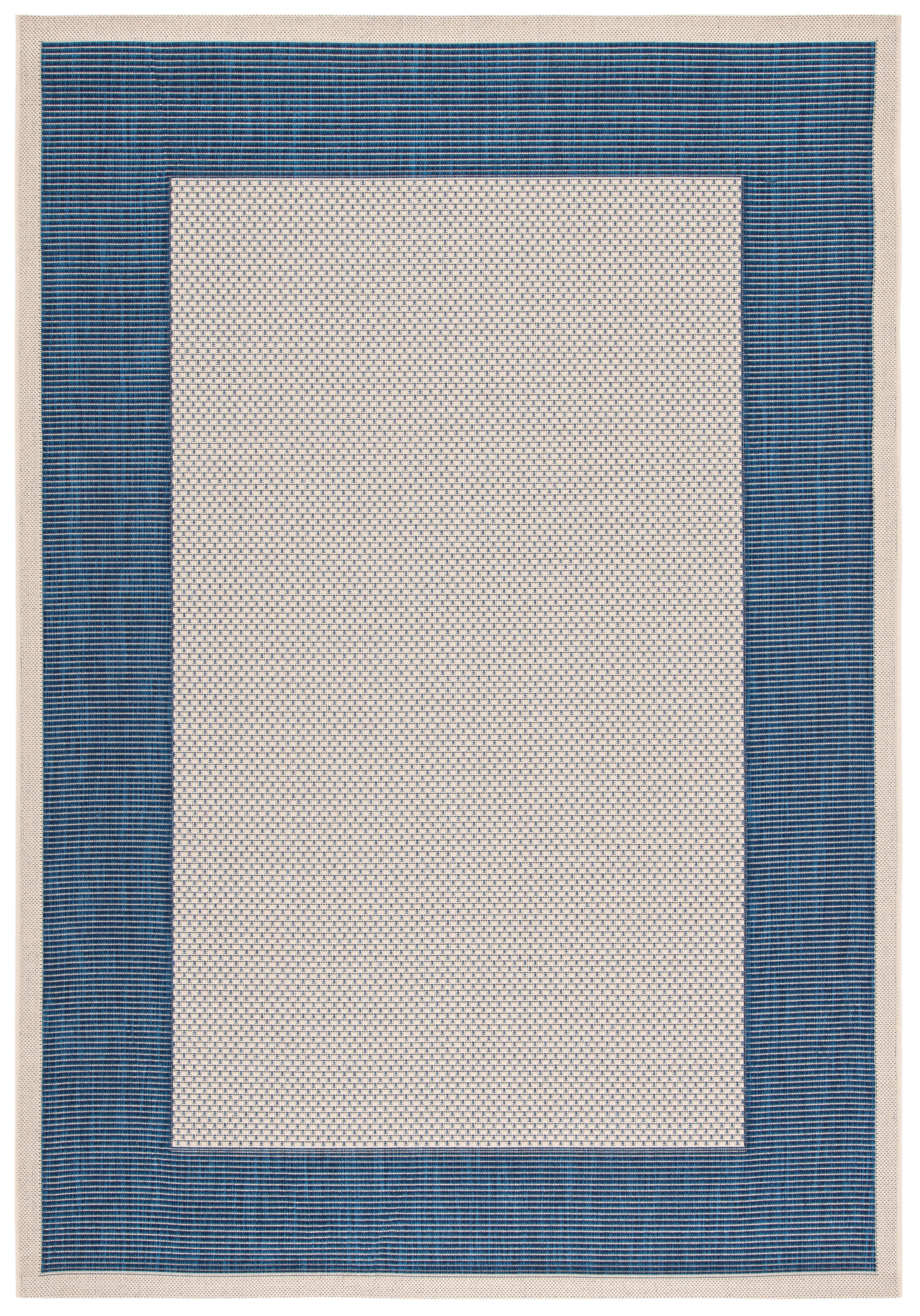 Safavieh Courtyard Justine Bordered Indoor/Outdoor Area Rug, Beige/Navy, 5'3" x 7'7"